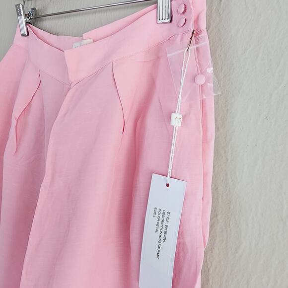 NEW Ronny Kobo Kristin Wide-Leg Linen Blend Pant Petal Pink Balloon Trouser - Picture 13 of 16